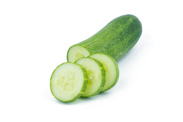 fresh cucumbers isolated on white