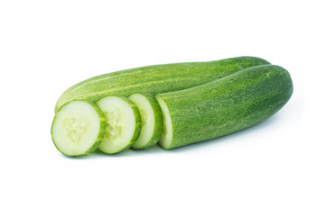 fresh cucumbers isolated on white