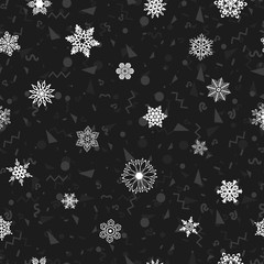 Snowflakes seamless pattern for Christmas packaging, textiles, wallpaper vector illustration.