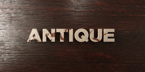 Antique - grungy wooden headline on Maple  - 3D rendered royalty free stock image. This image can be used for an online website banner ad or a print postcard.