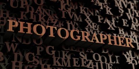 Photographer - Wooden 3D rendered letters/message.  Can be used for an online banner ad or a print postcard.