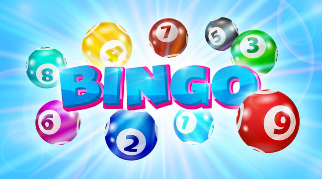 Illustration Colorful Bingo. Lottery Number Balls. Colored balls isolated. Bingo ball. Bingo balls with numbers. Set of colored balls. Realistic Illustration. Lotto concept.