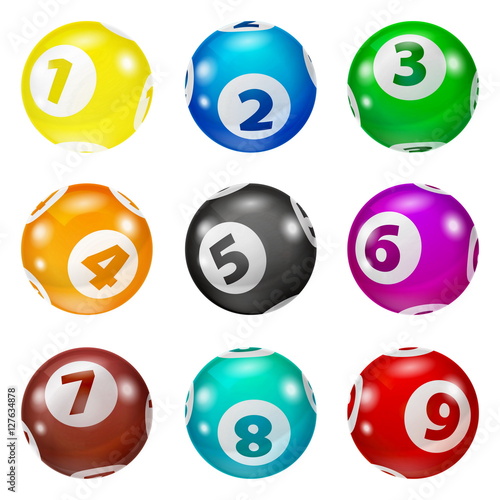 "Illustration Colorful Bingo. Lottery Number Balls. Colored balls