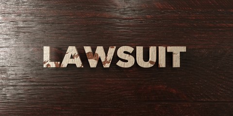 Lawsuit - grungy wooden headline on Maple  - 3D rendered royalty free stock image. This image can be used for an online website banner ad or a print postcard.