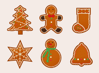 Set of Gingerbread Cookies.