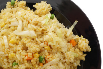 Chinese food. Rice with curry and vegetables