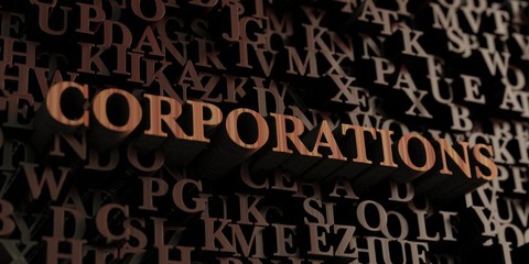 Corporations - Wooden 3D rendered letters/message.  Can be used for an online banner ad or a print postcard.
