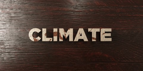 Fototapeta premium Climate - grungy wooden headline on Maple - 3D rendered royalty free stock image. This image can be used for an online website banner ad or a print postcard.