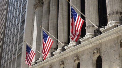 American Flags And Classical Architecture