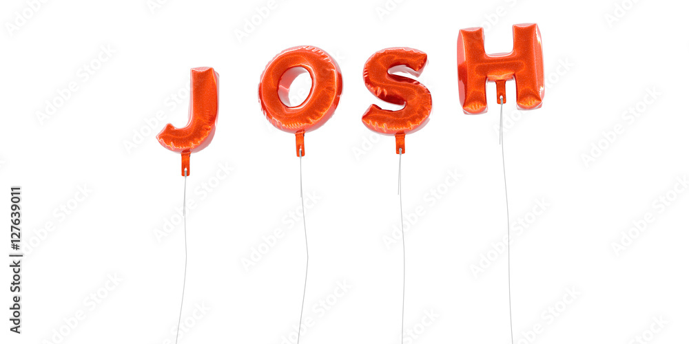 Fototapete josh - word made from red foil balloons - 3d rendered. can be used for an online banner ad or a prin