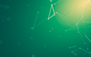 Abstract polygonal space low poly dark background, 3d rendering © teerawit