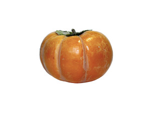 Juicy orange persimmon fruit isolated