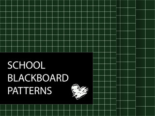 Blackboard pattern set. Squared backgrounds