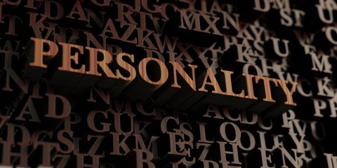 Personality - Wooden 3D rendered letters/message.  Can be used for an online banner ad or a print postcard.