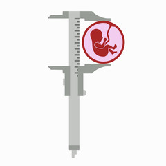 Caliper in a flat style. Mesurement. Building and construction. Vector illustration.