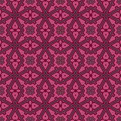 Seamless pattern with symmetric geometric ornament. Bright abstract background.