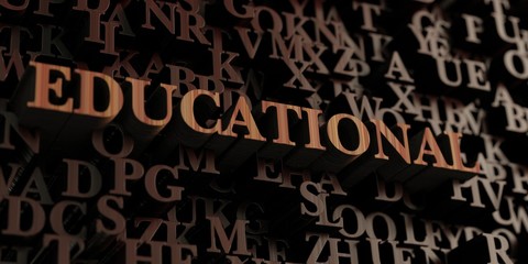 Educational - Wooden 3D rendered letters/message.  Can be used for an online banner ad or a print postcard.
