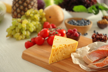 Healthy food on table