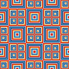 Seamless pattern with geometric ornament. Bright abstract background. Repeated squares wallpaper.