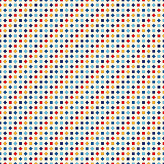 Seamless pattern with symmetric geometric ornament. Abstract repeated bright squares and rhombuses background.