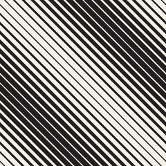 Vector Seamless Black and White Halftone Diagonal Stripes Pattern - 127643096