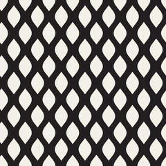 Vector Seamless Black and White Leaf Shape Pattern