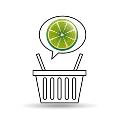 basket market citrus lemon icon design vector illustration eps 10