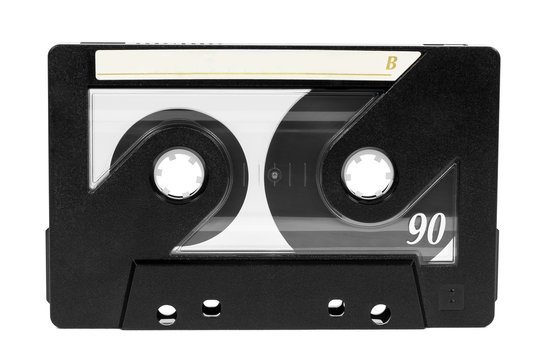 Vintage audio tape on white background