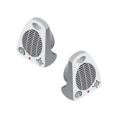 Isometric electric heater Vector Illustration Icon