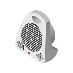 Isometric electric heater Vector Illustration Icon