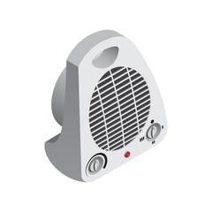 Isometric electric heater Vector Illustration Icon