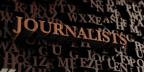 Journalists - Wooden 3D rendered letters/message.  Can be used for an online banner ad or a print postcard.