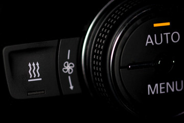 Climate control of a modern car. Closeup photograph with shallow DOF.