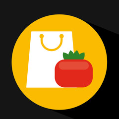 package buying vegetable tomato fresh icon vector illustration eps 10