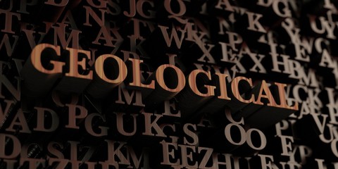 Geological - Wooden 3D rendered letters/message.  Can be used for an online banner ad or a print postcard.