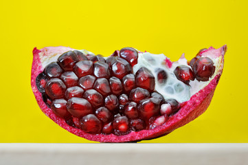 garnet nubble on a yellow background