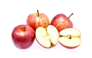 Gala apples on white background