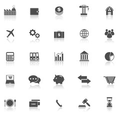 Fototapeta premium Economy icons with reflect on white background