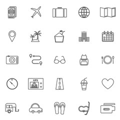 Trip line icons on white background