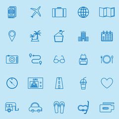 Trip line color icons on blue background