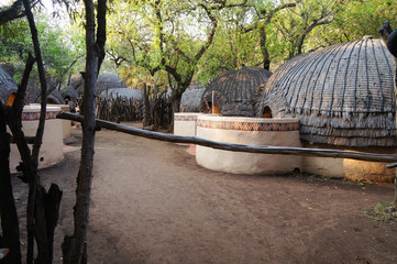 Tribal straw houses in South Africa.