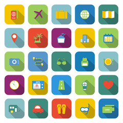 Trip color icons with long shadow