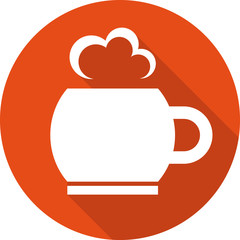 Горячая кружка иконка плоский дизайн