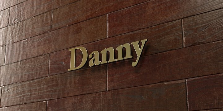 Danny - Bronze Plaque Mounted On Maple Wood Wall  - 3D Rendered Royalty Free Stock Picture. This Image Can Be Used For An Online Website Banner Ad Or A Print Postcard.