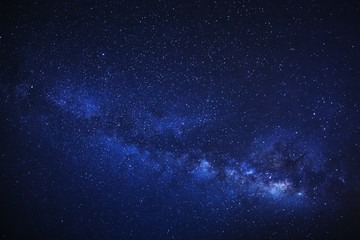 Milky Way galaxy, Long exposure photograph, with grain.