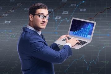 Businessman in stock exchange trading concept