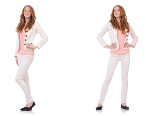 Young woman isolated on the white background