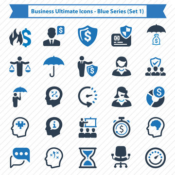 Business Ultimate Icons - Blue Series (Set 1)