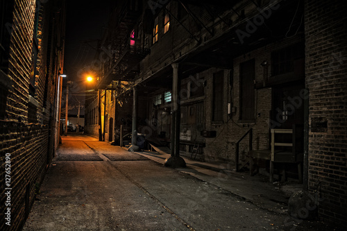 Dark City Alley At Night Wall Mural Wallpaper Murals Wallsheaven Bruno Passigatti