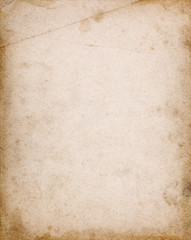 Notebook cover page with stains and dark borders